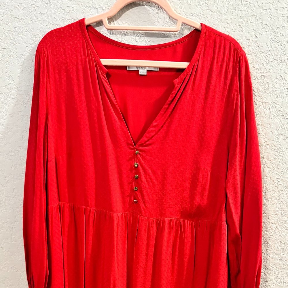 Red Ankle Length Loft Dress, Size Medium